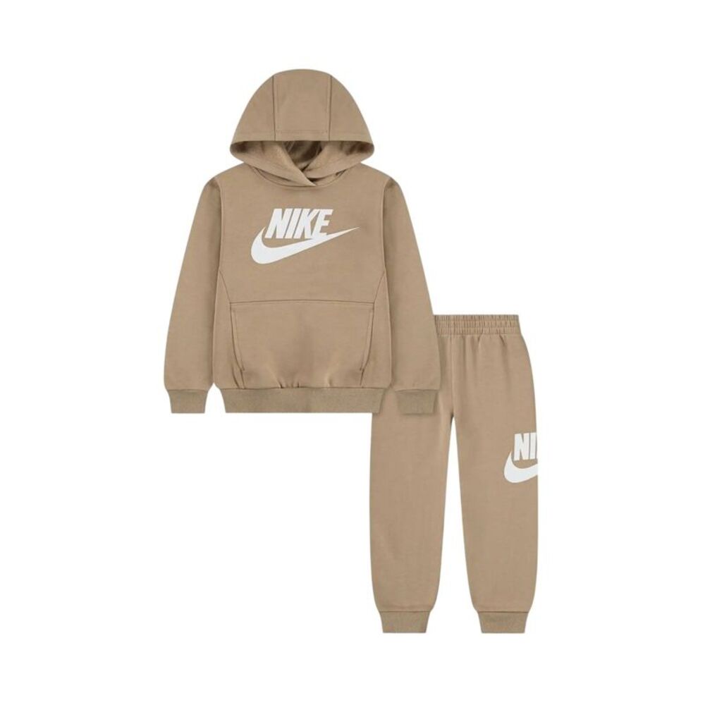 Nike Boys Logo Fleece Long-Sleeved Tracksuit Set / Hemp